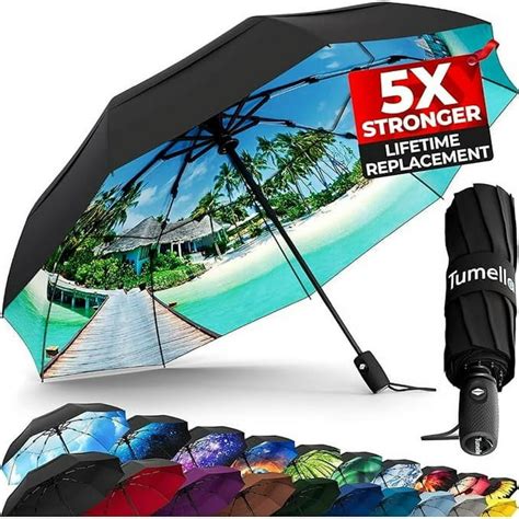 automatic folding umbrellas|TUMELLA Strongest Windproof Travel Umbrella (Compact, .